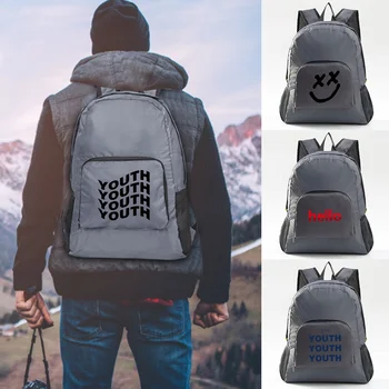 Портативный Складной рюкзак для мужчин, легкая походная сумка для женщин, серый, для путешествий, охоты, рыбалки, спортивный рюкзак с принтом на стенах