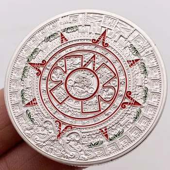 Посеребренная монета майя Мексика Календарь Пророчеств майя Старинные Памятные монеты Сувенирные Подарки