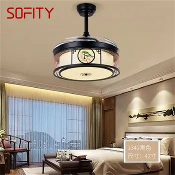 Потолочный вентилятор SOFITY Light Невидимая лампа с дистанционным управлением Современная элегантность для домашней столовой ресторана