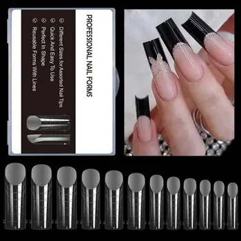 Привлекательная форма для наращивания ногтей Профессиональные гелевые наконечники для ногтей с полным покрытием, легко поддающиеся обрезке, мягкая форма для ногтей для женщин