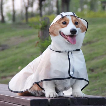Прозрачная дождевальная одежда для домашних собак, Непромокаемая куртка с капюшоном для домашних животных, одежда из мягкого ПВХ, Дождевик для маленьких собак, пончо для щенков