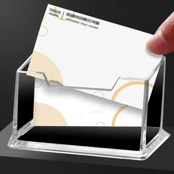 Прозрачная Настольная Подставка для визитных карточек Коробка Специальный Офисный Держатель для визитных карточек Настольная полка Однослойные Ящики для хранения
