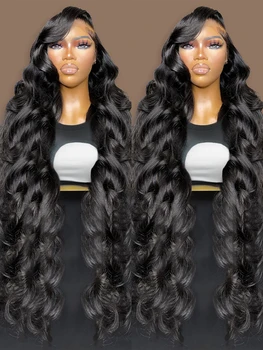 Прозрачные кружевные парики с волнами воды, человеческие волосы 13x6, Кружевной фронтальный парик с разрешением 360 HD, свободные Кружевные фронтальные парики с объемной волной для женщин