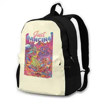 Просто танцующие Модные рюкзаки большой емкости, дорожные сумки для ноутбуков, танцующие существа, динозавр, астронавт, Осьминог, диско-робот