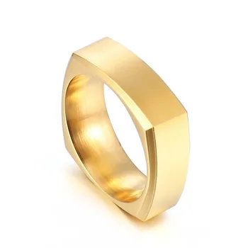 Простое матовое кольцо ins wind fashion, квадратное мужское кольцо из нержавеющей стали с матовым покрытием