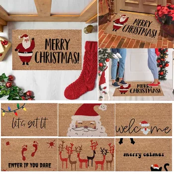 Противоскользящий коврик для домашнего декора с рождественским принтом для гостиной, коврики для ванной, коврик для входной двери, Забавный коврик Happy Doormat L5
