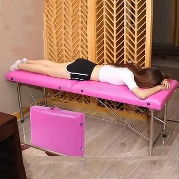 Профессиональная массажная кровать для переноски, складная массажная тату-кровать для СПА, салон красоты на заказ, стол для утолщения