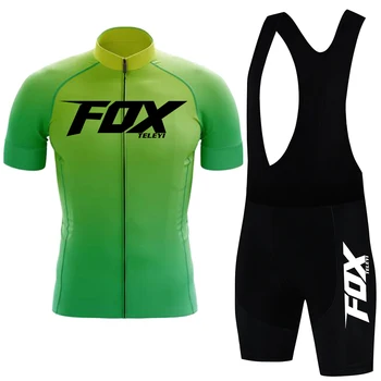 Профессиональный комплект из джерси для велоспорта Летняя Одежда для горных велосипедов Велосипедная Майка Спортивная одежда Костюм Майо Ropa Ciclismo FOX TELEYI