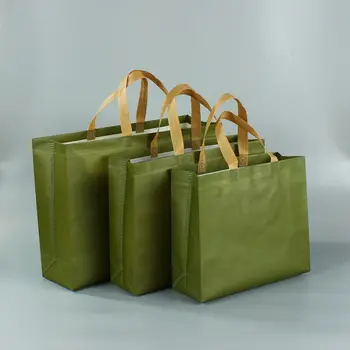 Прочный с ручкой, сделанный своими руками, зелено-синий нетканый тотализатор, подарочная сумка, сумка Ecobag, Эко-сумка для продуктов