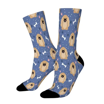 Прямые носки с изображением милого палевого пекинеса Пеке Мужские Женские Летние чулки из полиэстера