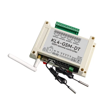 Пульт дистанционного включения/выключения GSM на DIN-рейке, контроллер доступа с 4-канальным релейным выходом, датчик температуры, управление