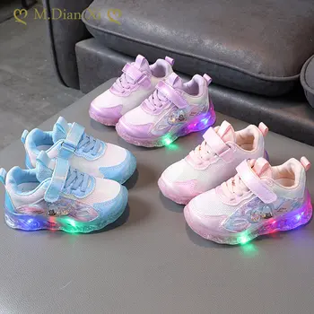 Размер 21-30 девочки светодиодный свет детская обувь милый мультфильм светящиеся кроссовки дети износостойкие светящиеся обувь для девочек Сапато