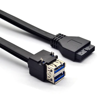 Разъемы 19Pin / 20Pin для подключения к двум панельным кабелям USB 3.0 - простой монтаж на материнскую плату для настольного компьютера