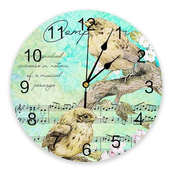 Ретро-постепенная роскошная текстура, настенные часы с птицей, бесшумные цифровые часы для украшения дома, спальни, кухни, гостиной