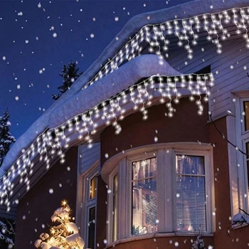 Рождественский светильник своими руками, наружный занавес, гирлянды из сосулек, свисающие 0,4-0,6 м, лампа-гирлянда, Праздничное украшение для окна дома