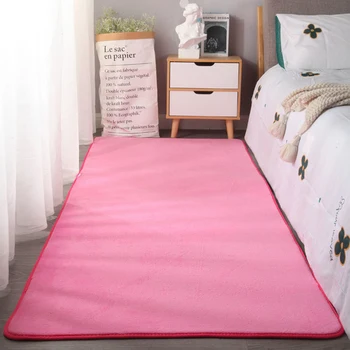 Розовые коврики Мягкий коралловый Бархатный ковер для спальни, прикроватный коридор, Толстое одеяло для детской, Большой напольный ковер для гостиной