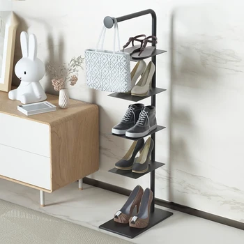 Роскошная железная стойка для обуви в скандинавском стиле, Компактная Многослойная органза для хранения обуви В прихожей, Узкая полка для хранения мебели для дома