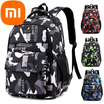 Рюкзак Xiaomi, школьный ранец большой емкости для мальчиков и девочек младших классов средней школы, повседневный рюкзак с камуфляжным принтом