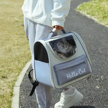 Рюкзак для домашних животных, устойчивая к царапинам Дышащая сумка для переноски кошек, вместительная водонепроницаемая переносная сетчатая дизайнерская сумка для переноски домашних животных