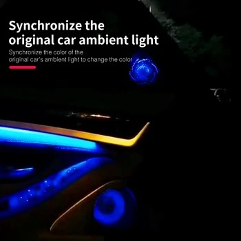 Светодиодная крышка дверного твитера для BMW F10 F11, Накладка Дверного динамика среднего диапазона Рассеянного света для LHD BMW 5 Серии 2011-2017, Подключи и играй
