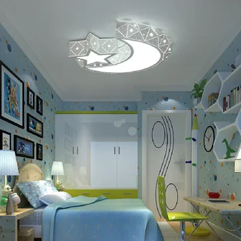 Светодиодный Потолочный светильник Moon Star в спальне, потолочный светильник в детской комнате, потолочный светильник для детей, Потолочный светодиодный светильник в комнате для маленьких девочек и мальчиков