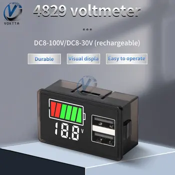 Светодиодный тестер Вольтметр DC8-30V Интерфейс USB Амперметр Индикатор емкости батареи Напряжение Литиевой батареи Тестер емкости батареи