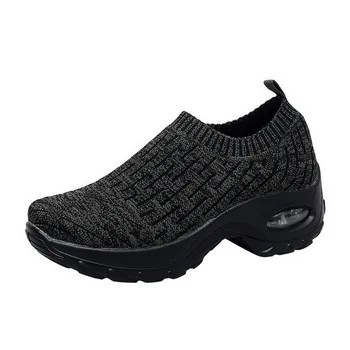 Сетчатые женские мужские кроссовки для бега на открытом воздухе, дышащие мягкие спортивные кроссовки для бега трусцой, плетеная обувь на большой толстой подошве