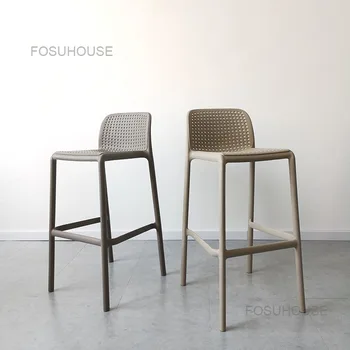 Скандинавский дизайнерский пластиковый барный стул с простой спинкой, креативные Роскошные Высокие барные стулья, Табурет, мебель для домашнего приема гостей