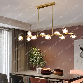 Скандинавский светодиодный подвесной светильник для кухонного острова, стеклянная люстра Magic Bean, светильник для домашнего декора, подвесной светильник для гостиной