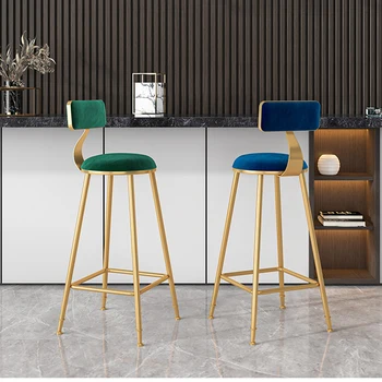 Скандинавский стул простой высокий барный стул Современные кованые стулья со спинкой, легкие обеденные стулья класса люкс, мебель для дома