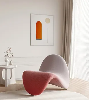 Скандинавское дизайнерское повседневное кресло, шезлонг, минималистичный диван для одного человека, кресло для языка, кресло в форме ленивого человека
