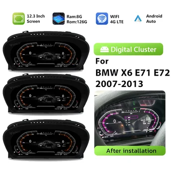Смарт-Цифровая Приборная Панель Для BMW X6 E71 E72 2007-2010 2011 2012 2013 Кластерный Экран 12,3-дюймовый Спидометр IPS Панельный Дисплей Стерео
