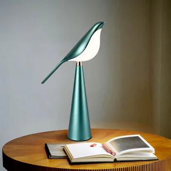 Современная креативная птица luminaria Дизайн железная и акриловая светодиодная мягкая настольная лампа home decor abajur регулируемая настольная лампа для чтения baseus night light