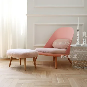 Современная минималистичная мебель для гостиной, Кресло для отдыха на балконе в скандинавском стиле, кресло для отдыха в маленькой квартире Из ткани и массива дерева
