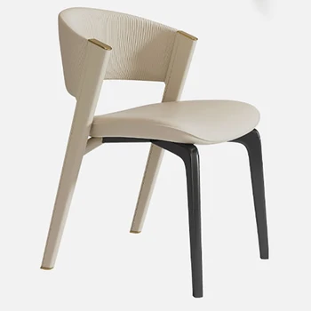 Современный кожаный обеденный стул, Металлическое Роскошное Расслабляющее Индивидуальное кресло, Дизайн столовой, Шезлонги, мебель для зала