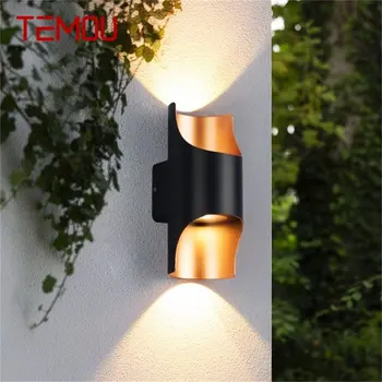 Современный уличный настенный светильник TEMOU, водонепроницаемый IP65, простой светодиодный светильник для дома, веранды, балкона, виллы