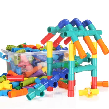 Строительные блоки для водопроводной трубы своими руками, игрушки, Строительные блоки для труб Монтессори, Дизайнерская игрушка, Туннель, Сборка Развивающих игрушек, Подарки