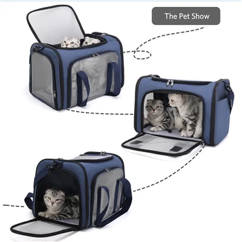 Сумка-переноска для кошек с максимальной нагрузкой, транспортная дорожная сумка-переноска для домашних животных, капсула, складная дышащая для домашних животных, средних кошек и маленьких собак
