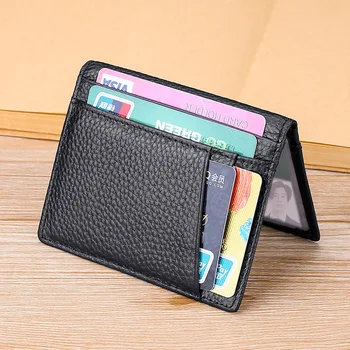 Супер Тонкий мягкий кошелек из 100% натуральной кожи, мини-держатель для кредитных карт, Кошельки, Тонкие Маленькие держатели для карт, мужской кошелек