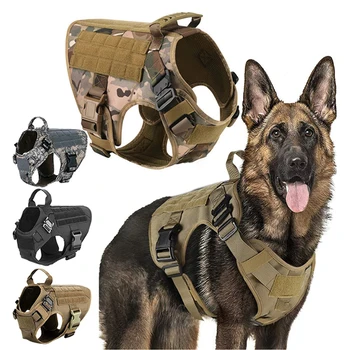 Тактическая шлейка для собак, военная тренировочная K9, мягкий быстросъемный жилет, шлейка для дрессировки собак для маленьких средних и крупных собак