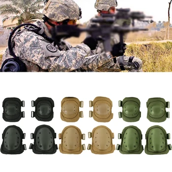 Тактический боевой Защитный налокотник для колена, комплект защитных накладок для спортивного снаряжения, Военный Армейский зеленый камуфляж, налокотники и наколенники для взрослых
