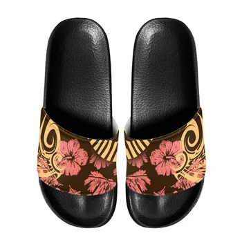 Татуировка с полинезийским племенным гавайским тотемом, Гавайские принты, утолщенная обувь на платформе, Летние уличные спортивные тапочки для мужчин, Новинка моды