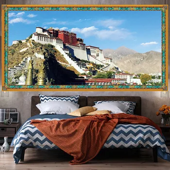 Тибетский гобелен для украшения дома, ковер большого размера, Настенная роспись, Тибетская шаль