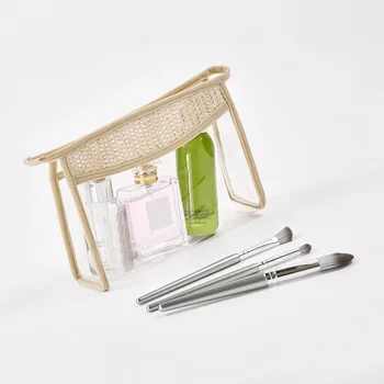 Тканая косметичка на молнии, Прозрачная дорожная сумка для мытья посуды, Водонепроницаемый органайзер для макияжа Большой емкости, сумка для хранения туалетных принадлежностей