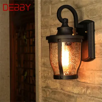 Уличные настенные бра DEBBY Retro, классическая светодиодная лампа в стиле Лофт, водонепроницаемая IP65, декоративная для дома, веранды, виллы.
