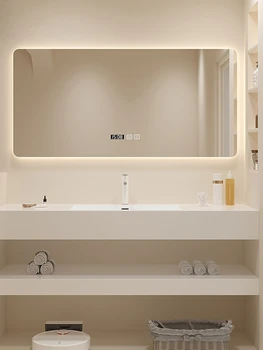 Умная двухслойная каменная плита Бесшовный керамический умывальник Шкаф для ванной Комнаты Столик для ванной комнаты из искусственного камня Цельный умывальник