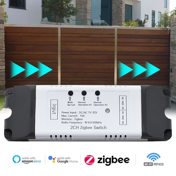 Умный механизм открывания гаражных ворот Zigbee Модуль переключения таймера Tuya Smartlife DIY Двигатель прямого и обратного хода для Alexa Google Home