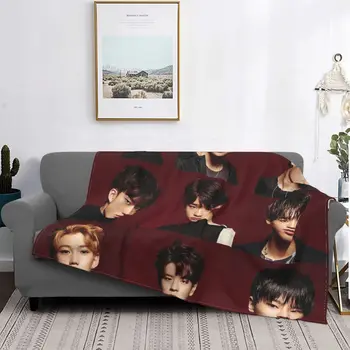 Фланелевое одеяло Stray Kids Kpop Star, Корейский Мальчик-певец, Забавный Плед для домашнего гостиничного дивана 125*100 см