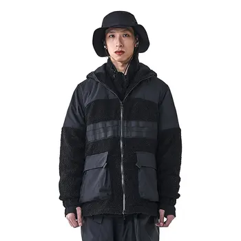 Флисовая куртка для путешествий с капюшоном и передними карманами techwear streetwear harajuku японский уличный стиль