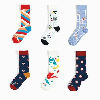 Хлопчатобумажные носки для мужчин и женщин Funny Harajuku Female Cute Funny Sock Оригинальный дизайн Студенческого рисунка